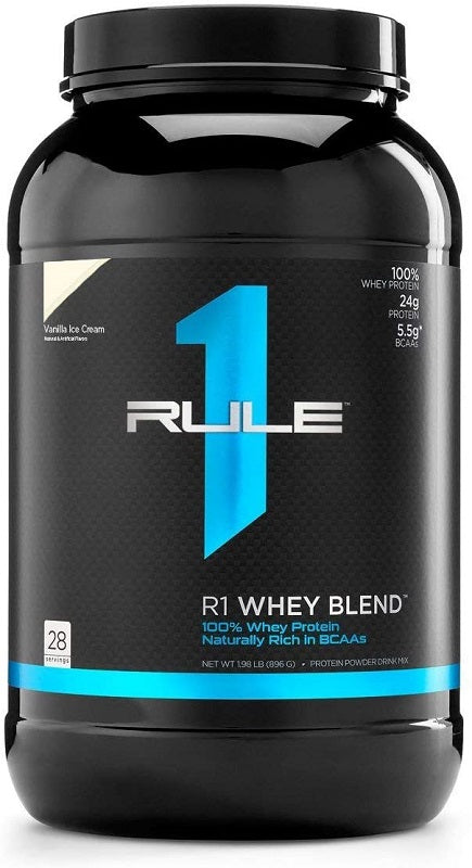 Protéine de lait, whey naturellement riche en BCAA, crème vanille - 896g, 28 portions - Rule 1